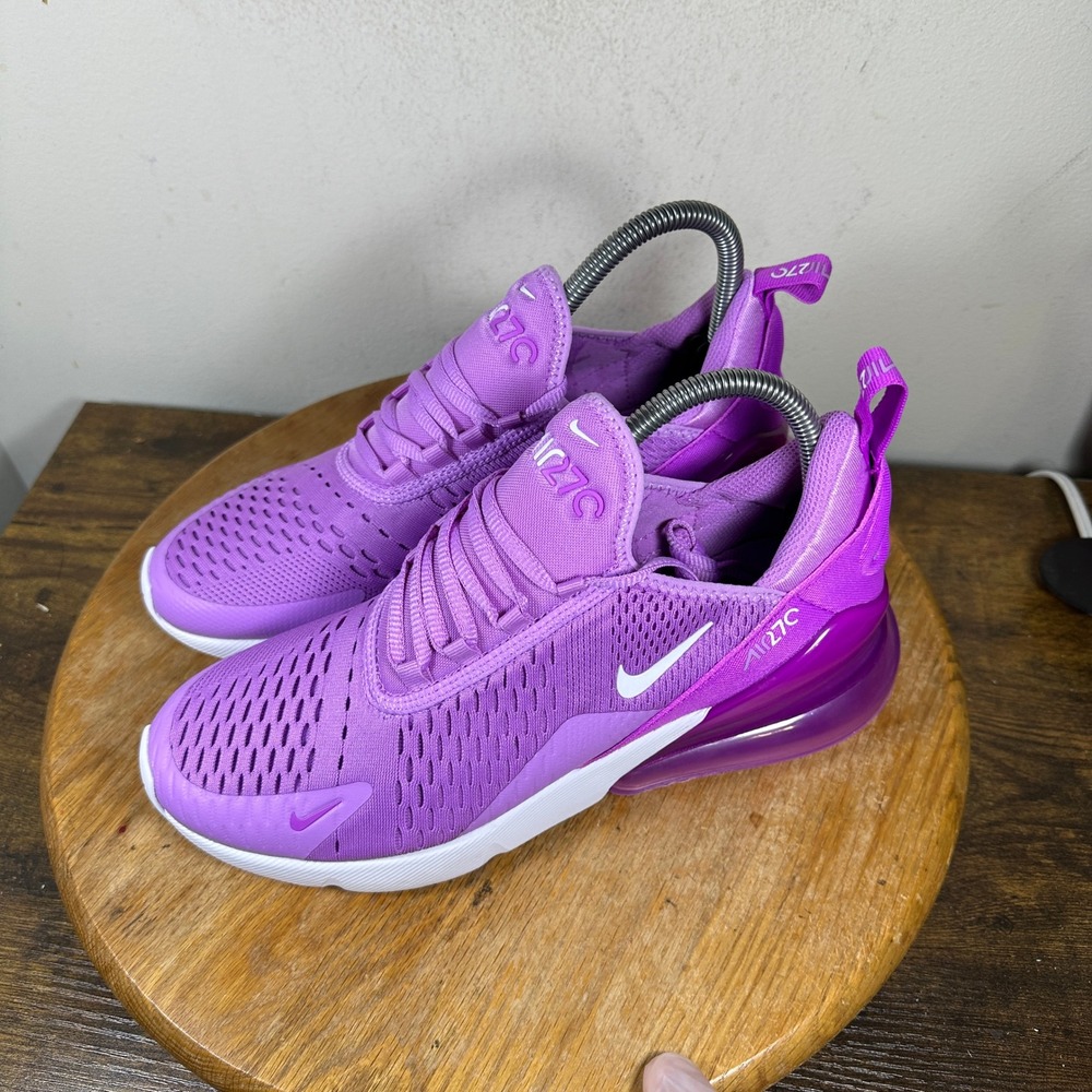 Nike Air Max 270 GS Beyond Pink Purple Running Shoes 943345-501 Size 7Y 8.5 Wmns - Picture 7 of 8